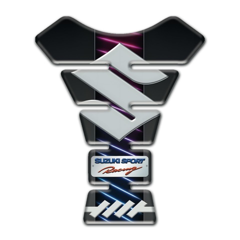 Suzuki Tank Guard Pads Big Gray Logo Sport racing Style 