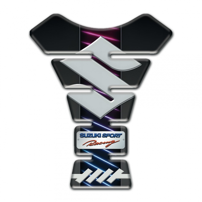 Suzuki Tank Guard Pads Big Gray Logo Sport racing Style 