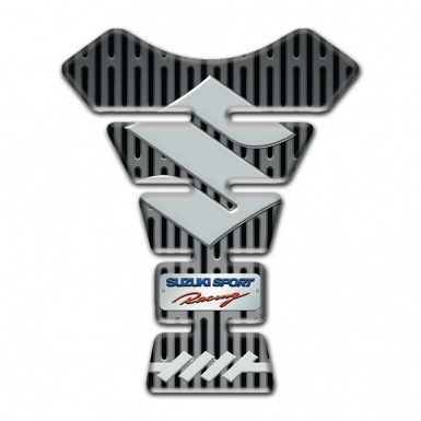 Suzuki Tank Pad Protector Gray Ornament Background and Big Gray Logo 