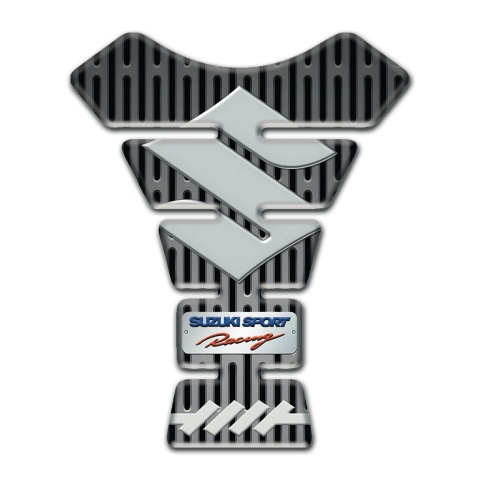 Suzuki Tank Pad Protector Gray Ornament Background and Big Gray Logo 
