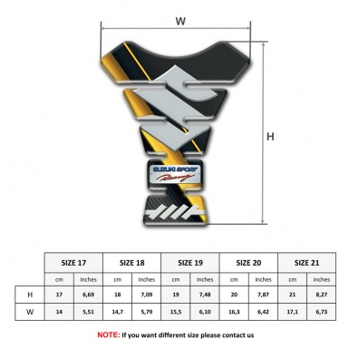 Suzuki Tank Protector Yellow Diagonal Tape Style Sport Racing Edition 