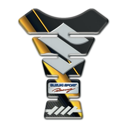 Suzuki Tank Protector Yellow Diagonal Tape Style Sport Racing Edition 