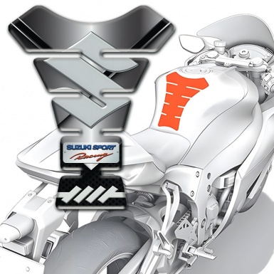 Suzuki Tank Protector Chromed Base Big Logo Style 