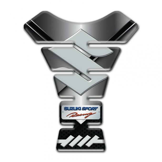 Suzuki Tank Protector Chromed Base Big Logo Style 