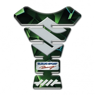 Suzuki Tank Fuse Green Diamond effect design Gray Logo Style 