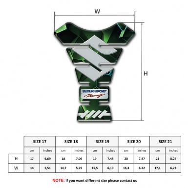 Suzuki Tank Fuse Green Diamond effect design Gray Logo Style 