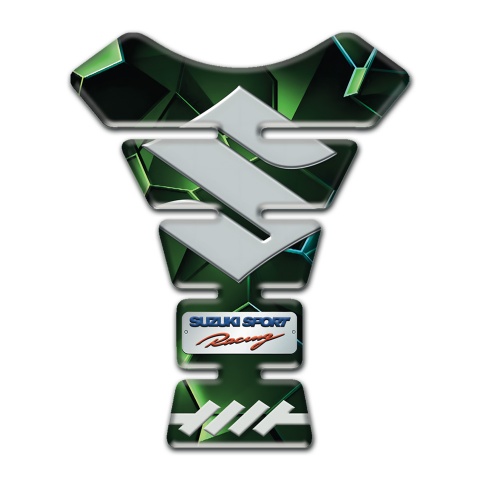 Suzuki Tank Fuse Green Diamond effect design Gray Logo Style 