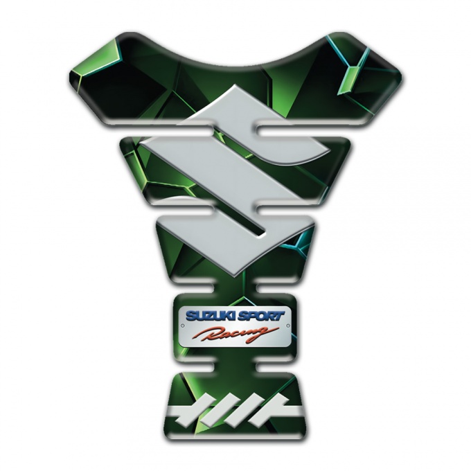 Suzuki Tank Fuse Green Diamond effect design Gray Logo Style 