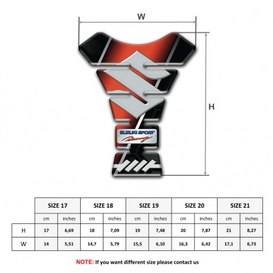 Suzuki Tank Pad Motorbike Black red Print and Gray Big Logo 