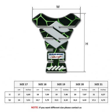 Suzuki Tank Guard Pads Black with Green Patterns Base Gray Logo 