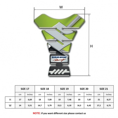 Suzuki Tank Pad Motorbike Green Black Decoration Sport Racing Style 