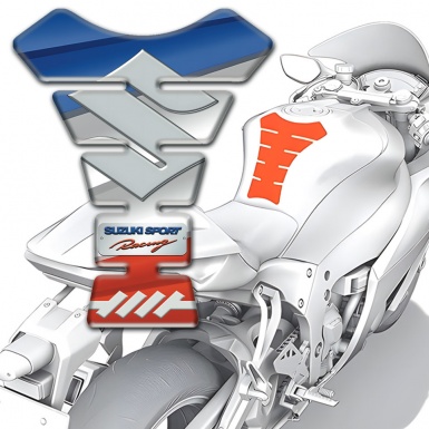 Suzuki Tank Guard Pads Colorful Base Big Gray Logo 