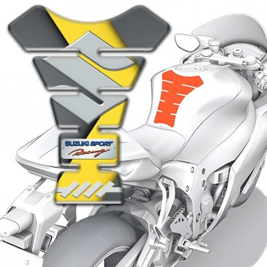 Suzuki Tank Fuse Gray Yellow Print Sport Racing Style 