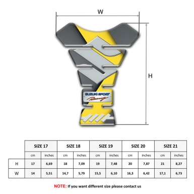 Suzuki Tank Fuse Gray Yellow Print Sport Racing Style 