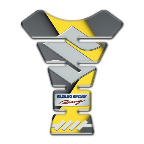 Suzuki Tank Fuse Gray Yellow Print Sport Racing Style 