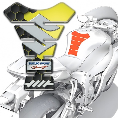 Suzuki Tank Fuse High-Quality Silicone Sticker With Gray Big Logo 