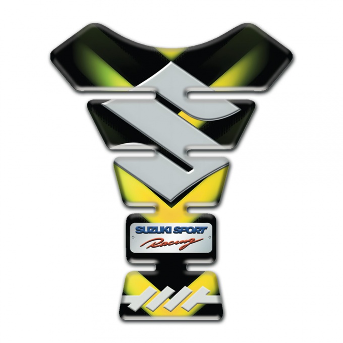Suzuki Tank Protector Green Yellow Lights Decoration Gray Logo 