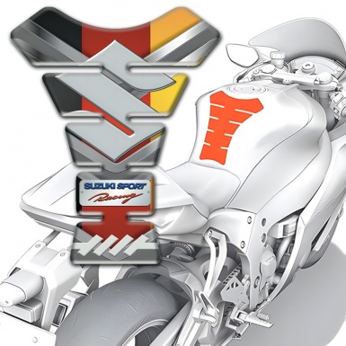 Suzuki Tank Guard Pads Multicolored Model with Gray Big Logo 