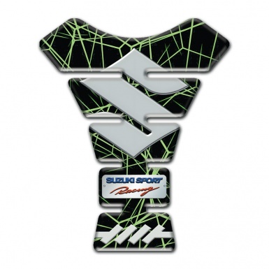 Suzuki Tank Pad Motorbike Green Spider web Version 