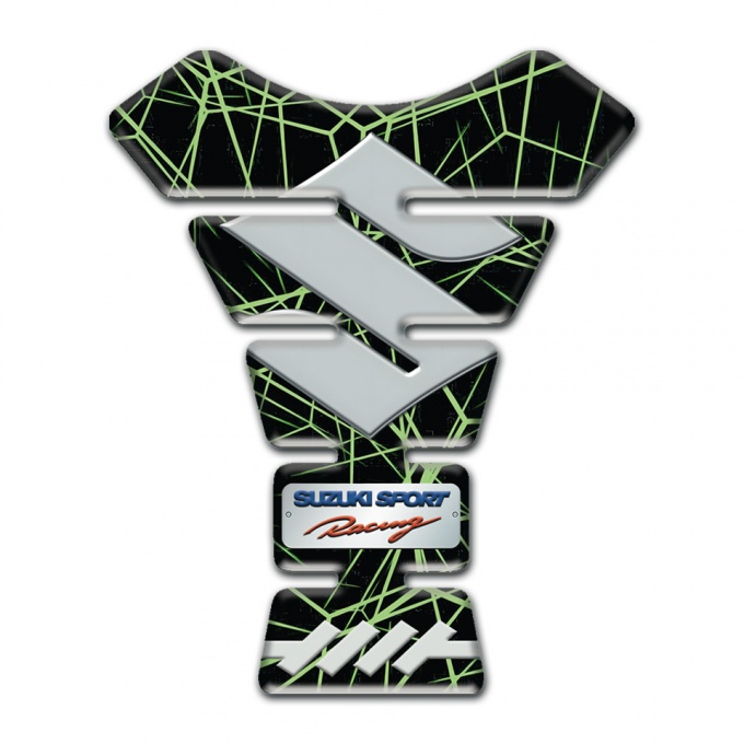 Suzuki Tank Pad Motorbike Green Spider web Version 