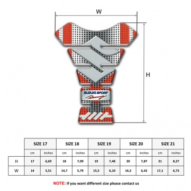 Suzuki Tank Guard Pads Silver Red Version 