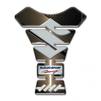Suzuki Tank Guard Pads Bronze Design Gray Logo 
