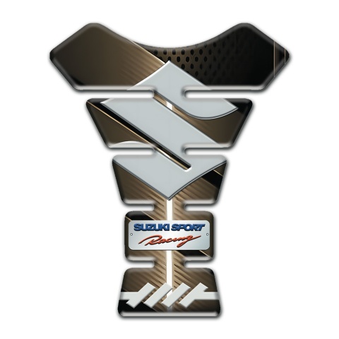 Suzuki Tank Guard Pads Bronze Design Gray Logo 