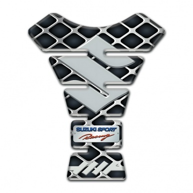 Suzuki Tank Pad Motorbike Large Grid Design Sport Racing Style 