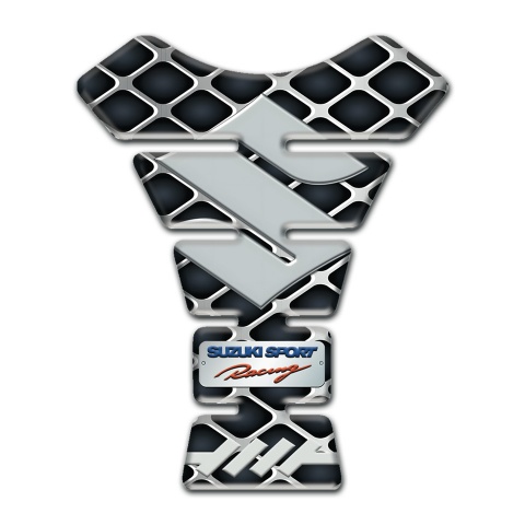 Suzuki Tank Pad Motorbike Large Grid Design Sport Racing Style 