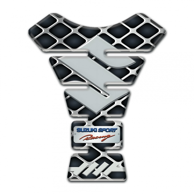 Suzuki Tank Pad Motorbike Large Grid Design Sport Racing Style 