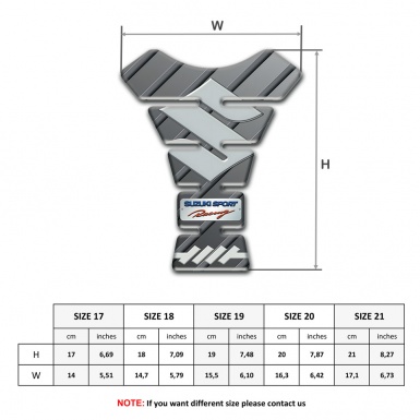 Suzuki Tank Guard Pads Gray Base with Diagonal Patterns 