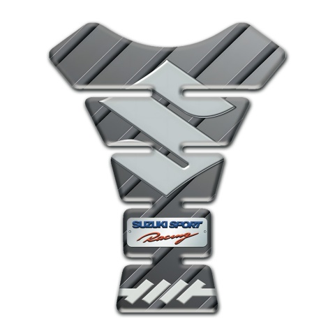 Suzuki Tank Guard Pads Gray Base with Diagonal Patterns 