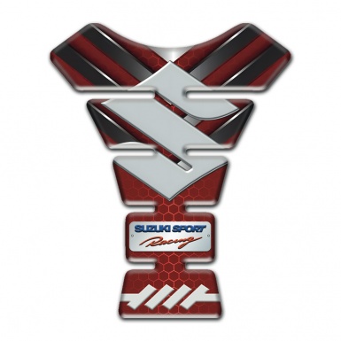 Suzuki Tank Guard Pads Red Base with Nikel Details Design Spoort Racing Edition 