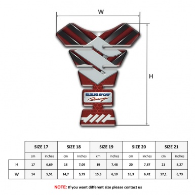 Suzuki Tank Guard Pads Red Base with Nikel Details Design Spoort Racing Edition 