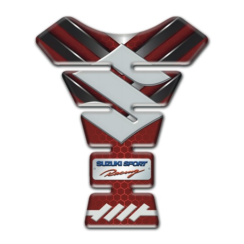 Suzuki Tank Guard Pads Red Base with Nikel Details Design Spoort Racing Edition 