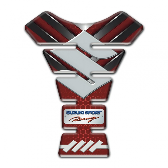 Suzuki Tank Guard Pads Red Base with Nikel Details Design Spoort Racing Edition 