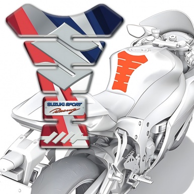 Suzuki Tank Fuse Colorful Decoration with Gray Big Logo 