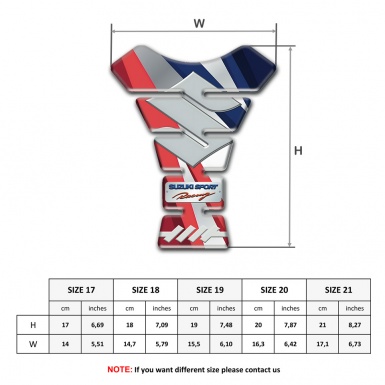 Suzuki Tank Fuse Colorful Decoration with Gray Big Logo 