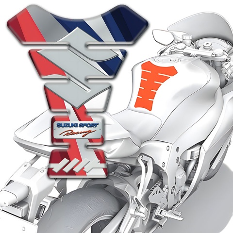 Suzuki Tank Fuse Colorful Decoration with Gray Big Logo 