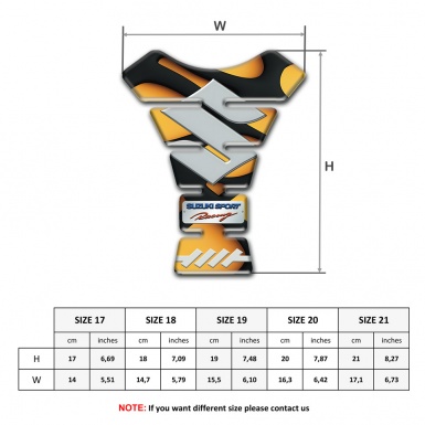 Suzuki Tank Pad Motorbike Sport Racing Style Yellow Black Base 