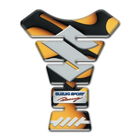 Suzuki Tank Pad Motorbike Sport Racing Style Yellow Black Base 