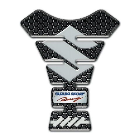 Suzuki Tank Protector Big Gray Logo Design Perforated Steel Base 