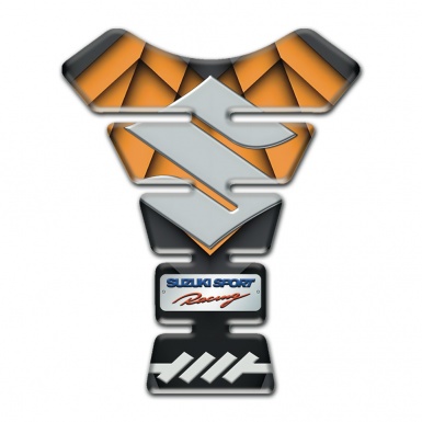 Suzuki Tank Guard Pads Gray Logo Style Orange Black Base 