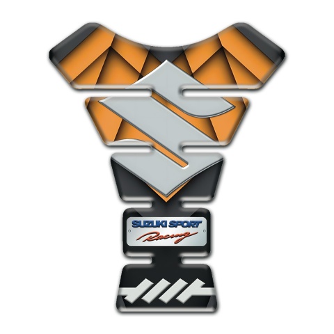 Suzuki Tank Guard Pads Gray Logo Style Orange Black Base 