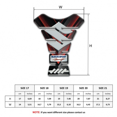 Suzuki Tank Pad Protector Unique Base Gray Logo 