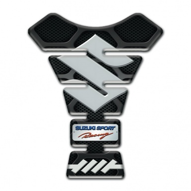 Suzuki Tank Protector Black with Gray Patterns Design Racing Style 