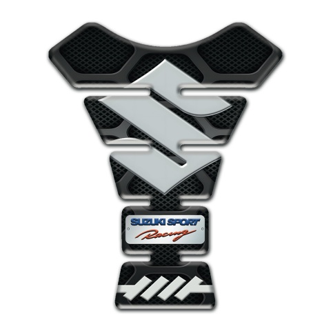 Suzuki Tank Protector Black with Gray Patterns Design Racing Style 