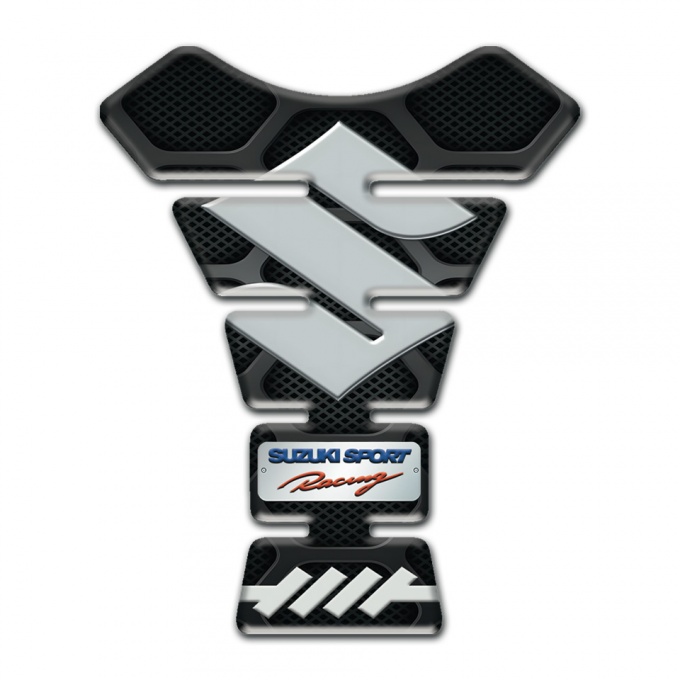 Suzuki Tank Protector Black with Gray Patterns Design Racing Style 