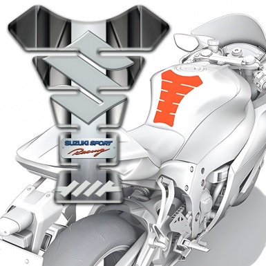 Suzuki Tank Guard Pads Central Aluminium Tape Style 