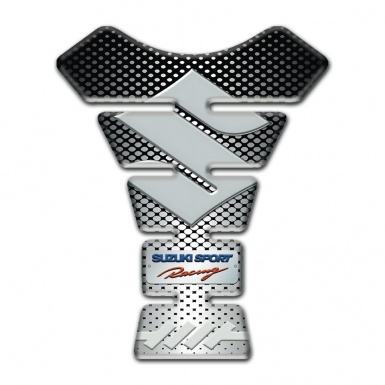 Suzuki Tank Pad Protector Silver Black Base Sport Racing Style 